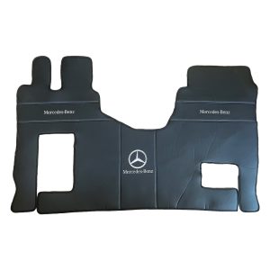 Dywaniki skórzane do Mercedes Actros MP4/MP5 Automatic – czarna gładka skóra