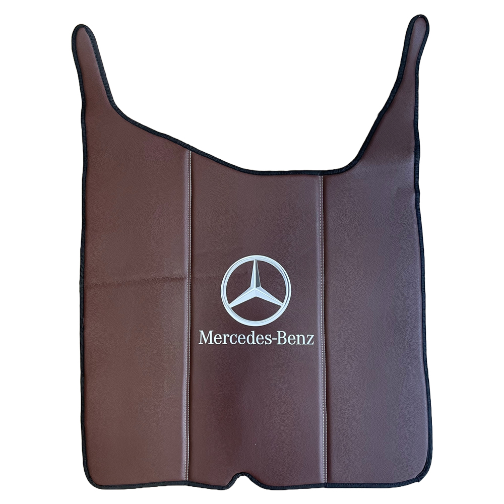 Dywaniki skórzane do Mercedes Actros MP4/MP5 - Z tunelem (3 sztuki) - brązowa gładka skóra - obrazek 2