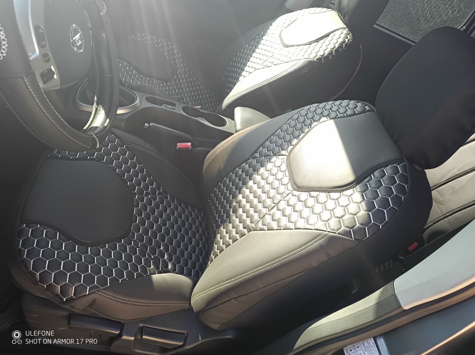 Huse scaune Nissan Qashqai - piele ecologică matlasată premium lux - obrazek 11