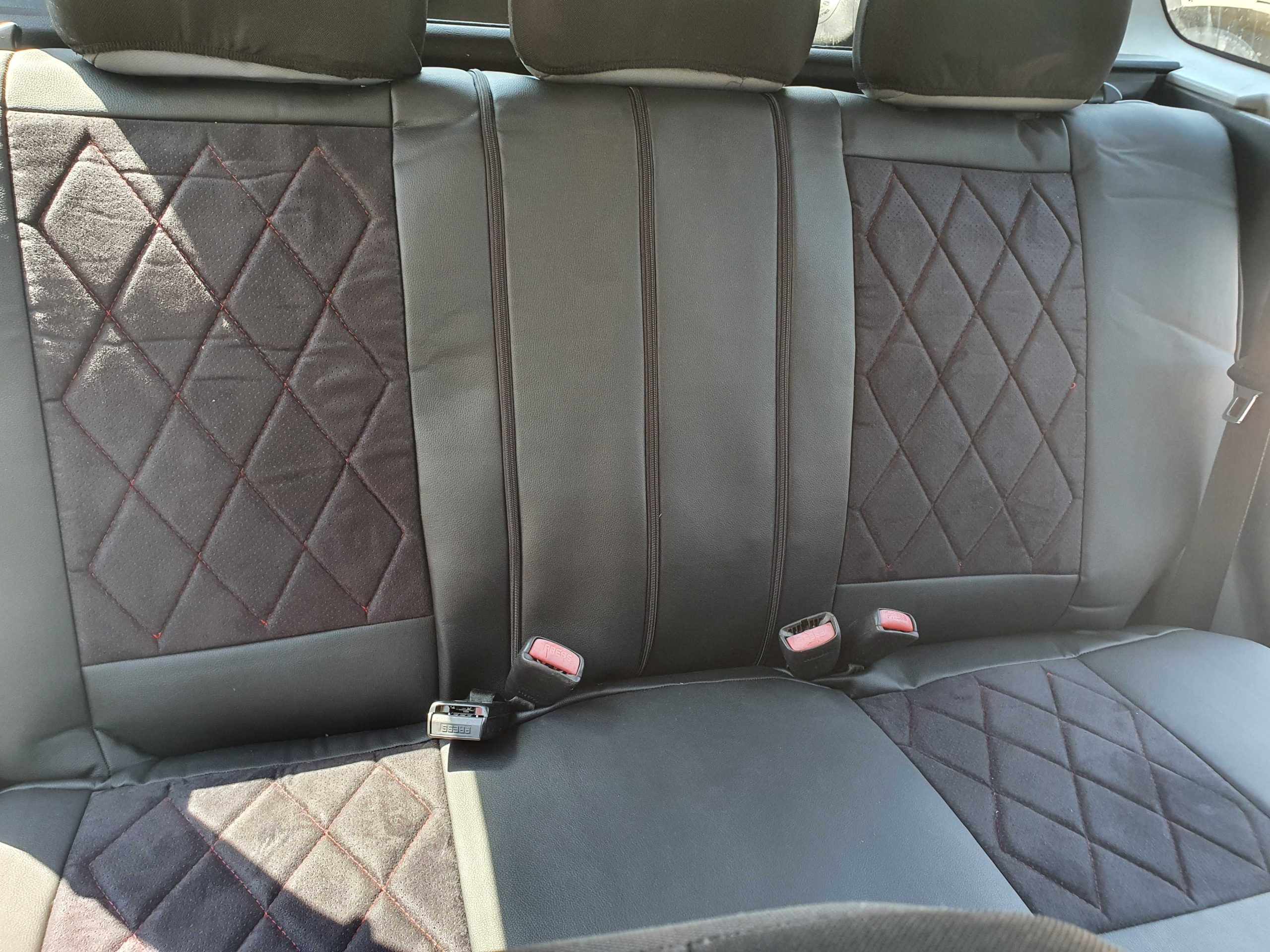 Huse scaune Mitsubishi Spacestar - alcantara perforata si piele ecologica - obrazek 4
