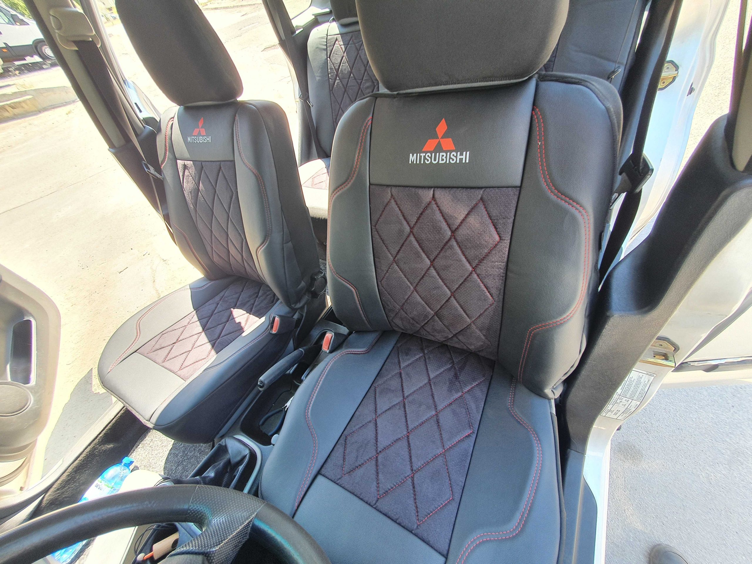 Huse scaune Mitsubishi Spacestar - alcantara perforata si piele ecologica