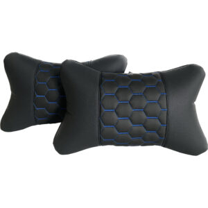 Perne auto cu piele premium matlasata – Niebieskie nici
