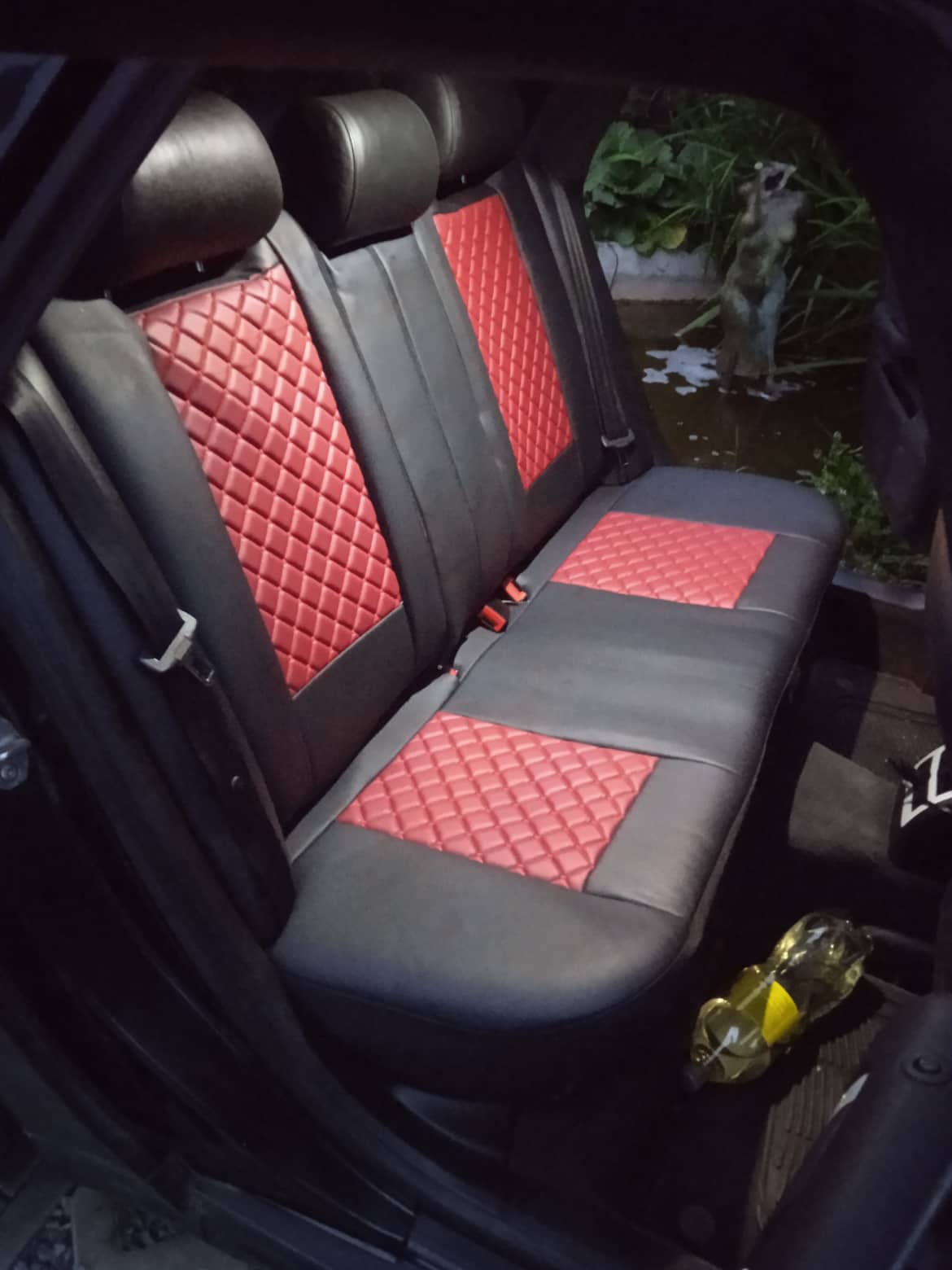 Husa scaunе din piele ecologica si matlasata rosie extra luxoasa - obrazek 5