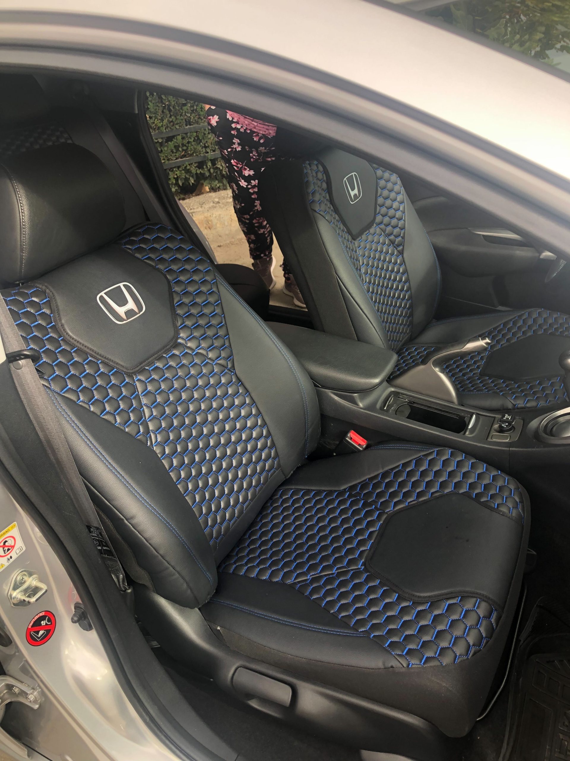 Huse pentru scaune Honda Civic - piele ecologică matlasată premium lux - obrazek 2