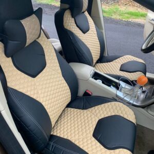Husе scaune din piele ecologica premium de lux cu cusaturi Beżowy