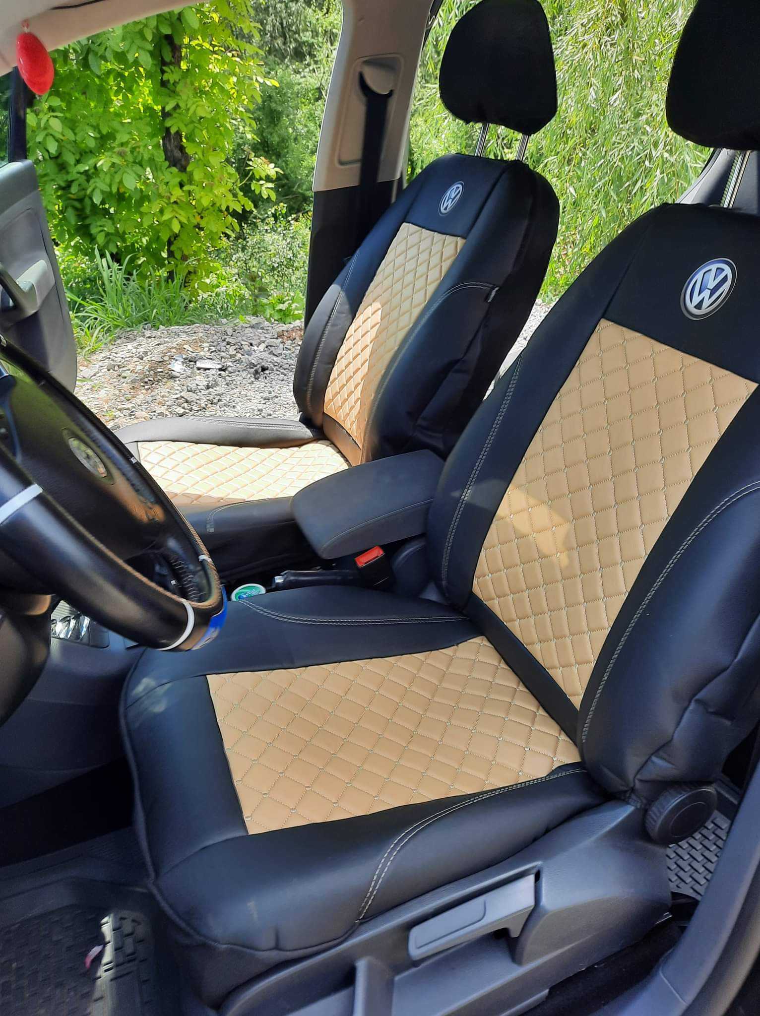 Husa scaunе din piele ecologica Beżowy matlasata extra luxoasa