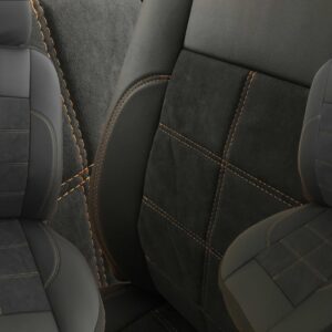 Husе scaunе din Alcantara si piele ecologica – firе portocaliu